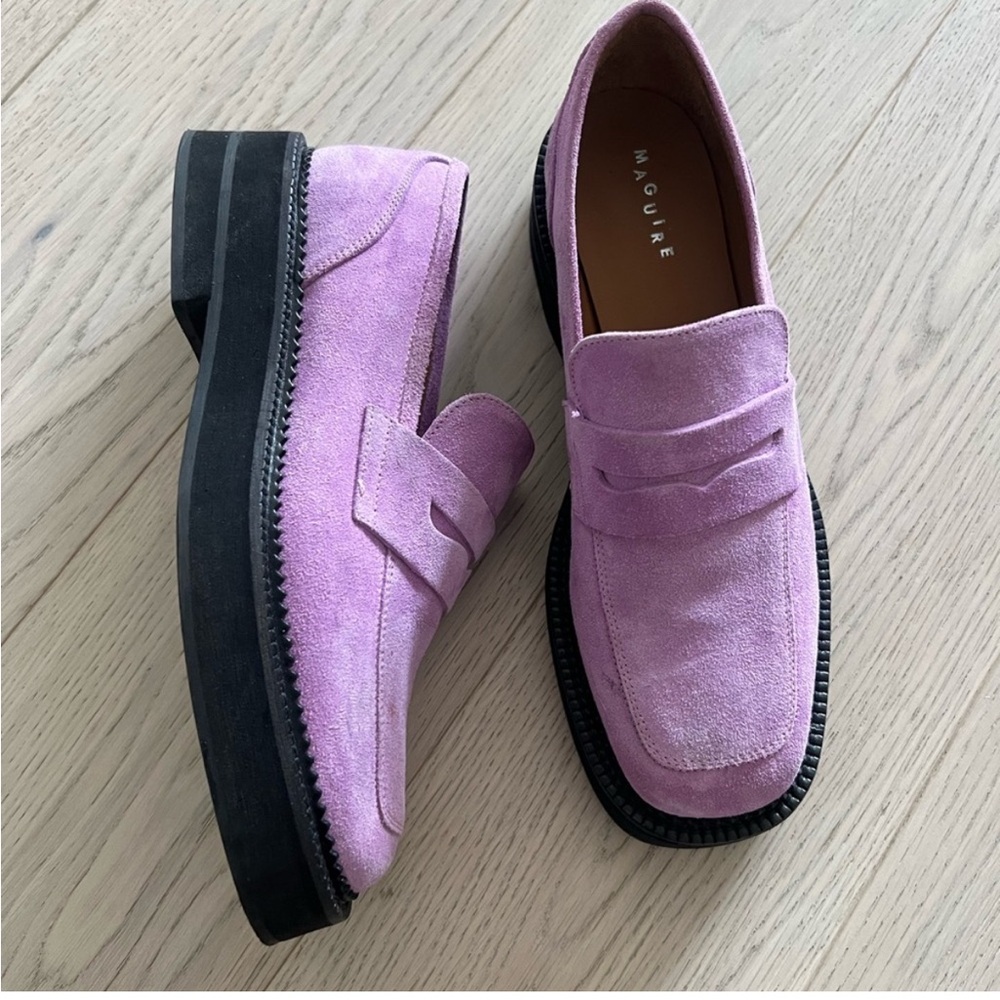 Maguire purple suede loafer size 7